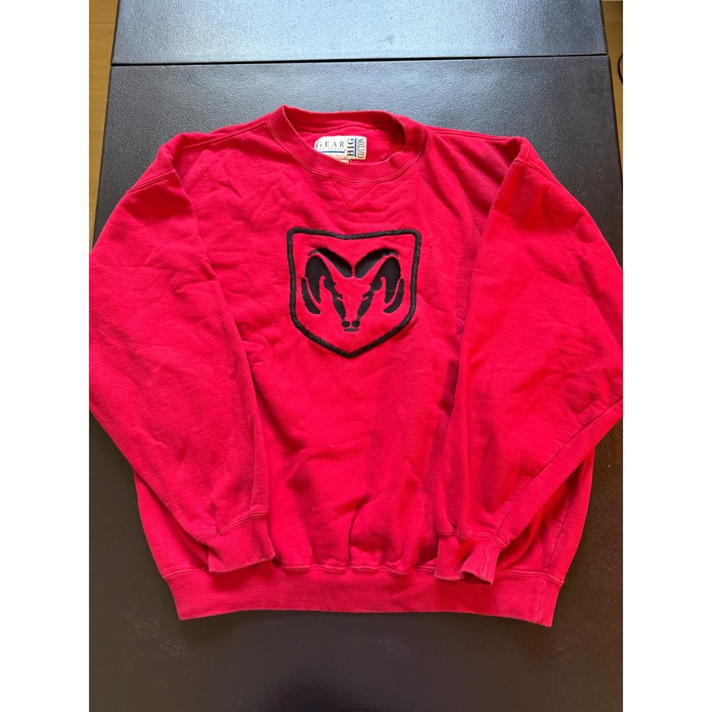 Vintage Gear For Sports Big Cotton Dodge Ram Logo Sweatshirt Red Crewneck XL